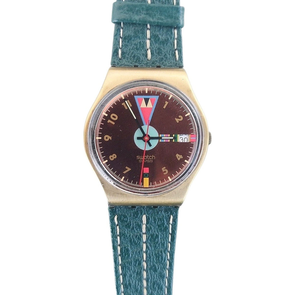 Vintage Swatch Watch BOCA VERDE GX402 1989 Standard Gents Rare Swiss Made Quartz