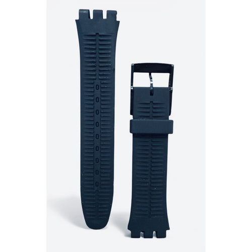 19mm Black Silicone Watch Strap Compatible with Swatch New Gent - Unbranded