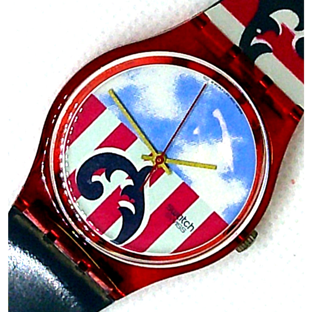 Vintage Swatch watch THE BOSS GR109 1991 Swiss made quartz with case and battery