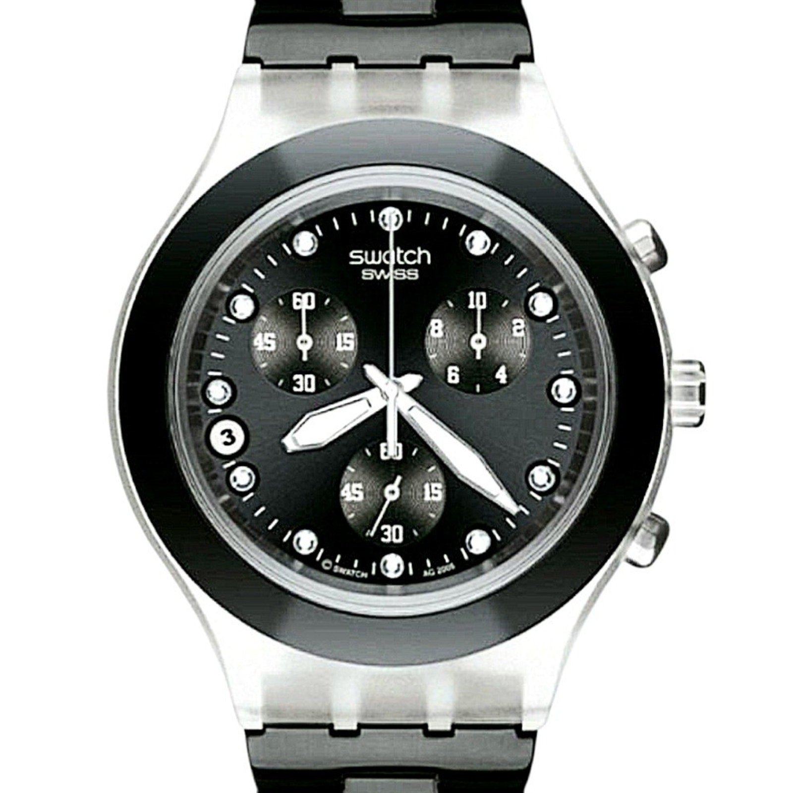 Swatch Watch FULL-BLOODED NIGHT SVCK4035AG 2007 Diaphane Chrono New Old Stock