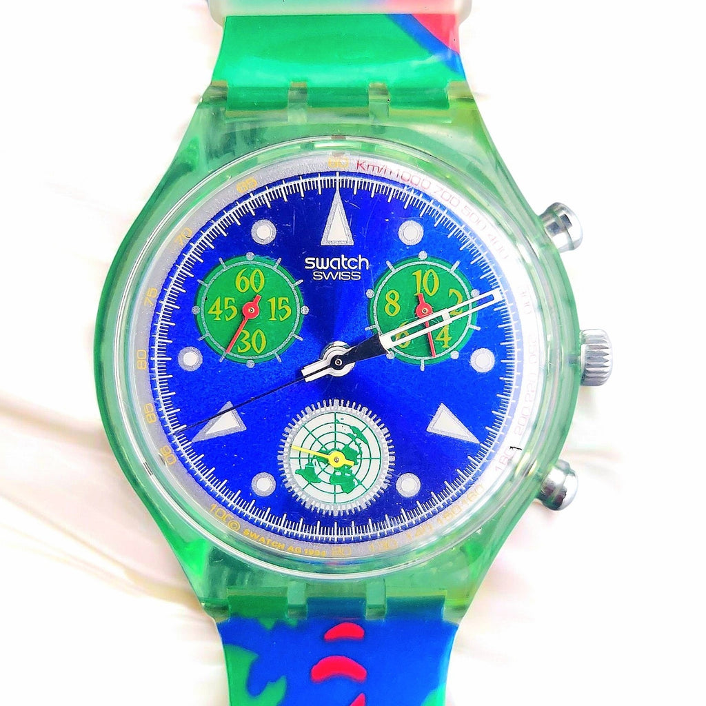 Swatch Chrono Watch UNLIMITED SCZ103 1994 Specials Designed By YaYa NOS