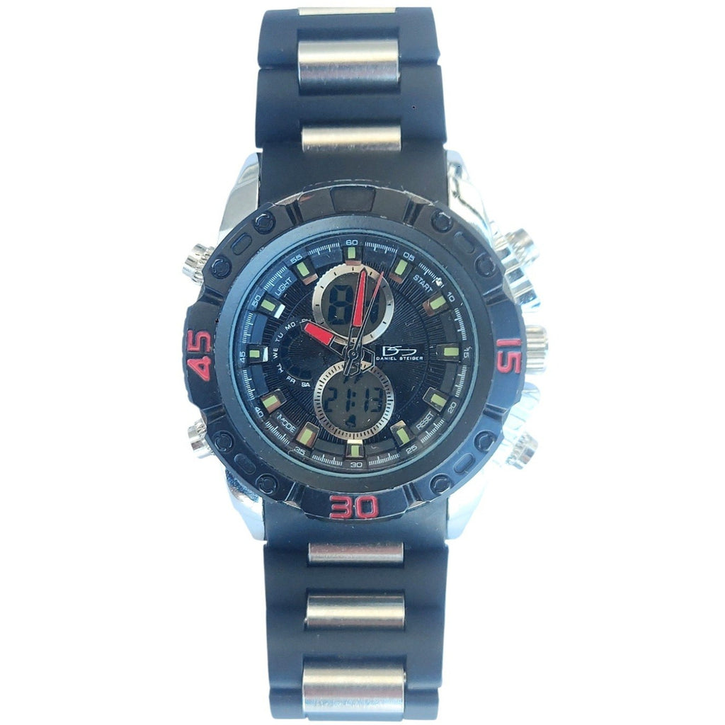Daniel Steiger Hybrid Dual Digital Analog 47mm Men's watch 9089R-M With Battery