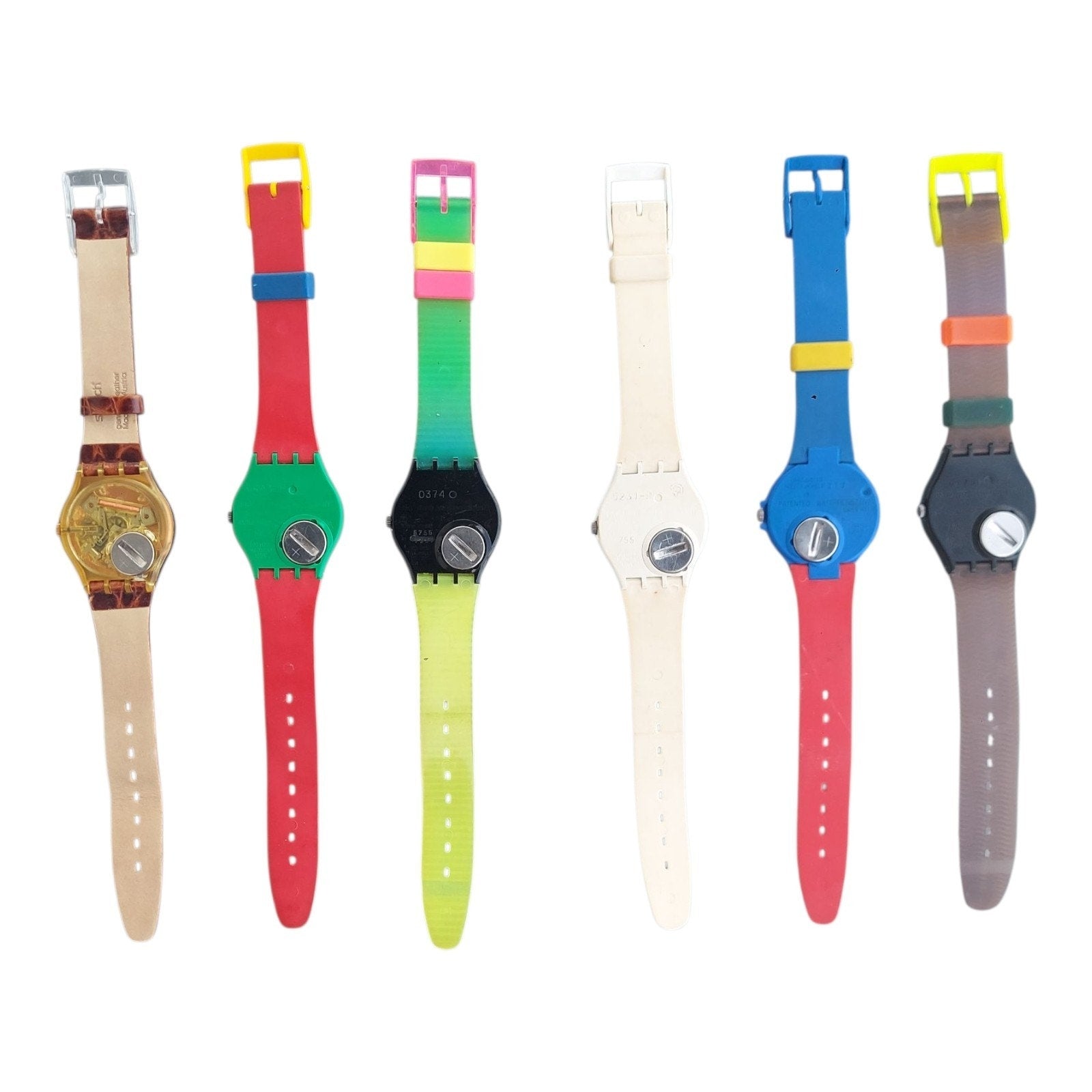 Swatch & Coca-cola 6 Pc Dummy Watch Lot DOTTED SWISS EMERALD DIVER and More 80's