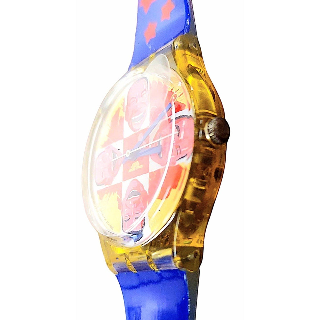Vintage Swatch Artist Watch WILD LAUGH GJ117 Designed by Yue Min Jun New In Case