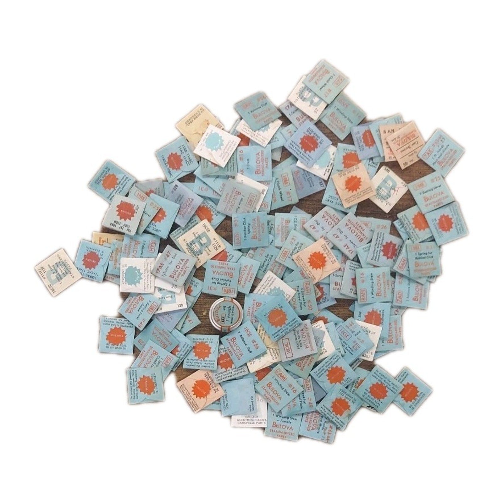 Watchmakers Lot 150 x Assorted Bulova Parts Winding Stems Click Springs & More