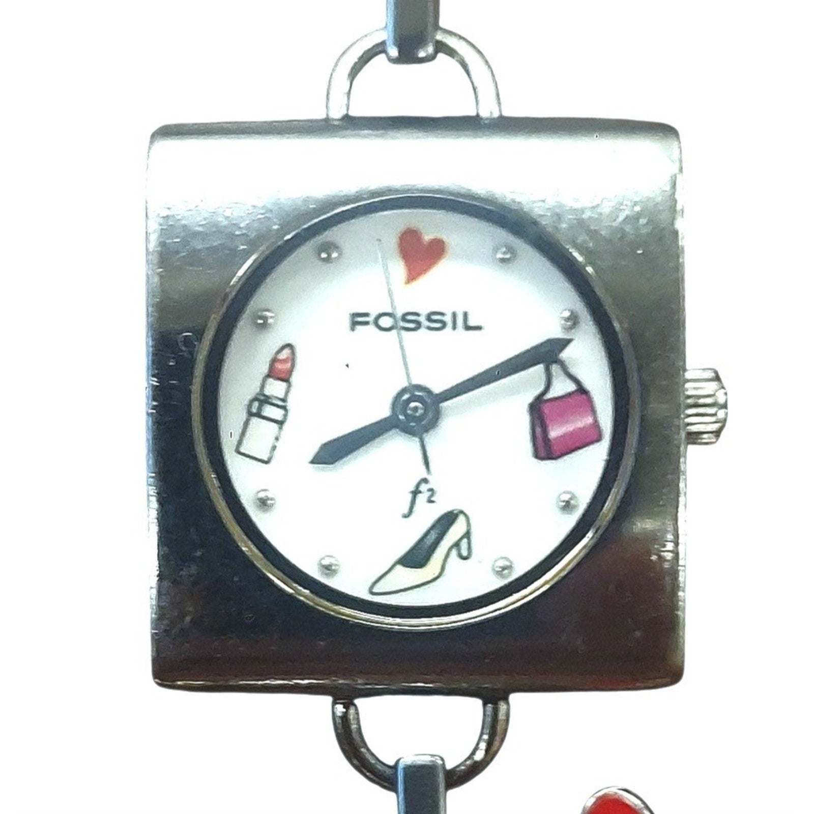 Fossil F2 ES-9508 Stainless Steel Charm Bracelet Women's Watch With Battery
