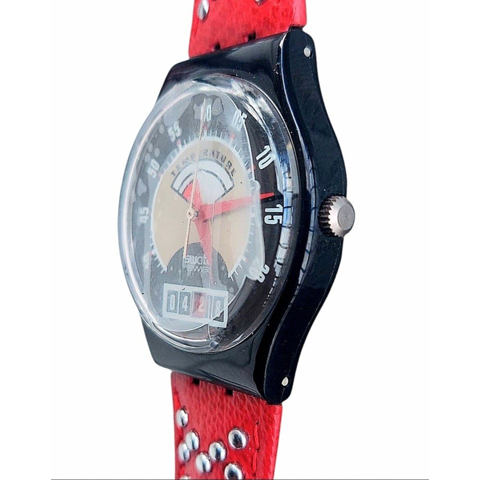 Vintage Swatch Watch RED FLAME GB418 1995 Rare Swiss Made Collectible Quartz Q31