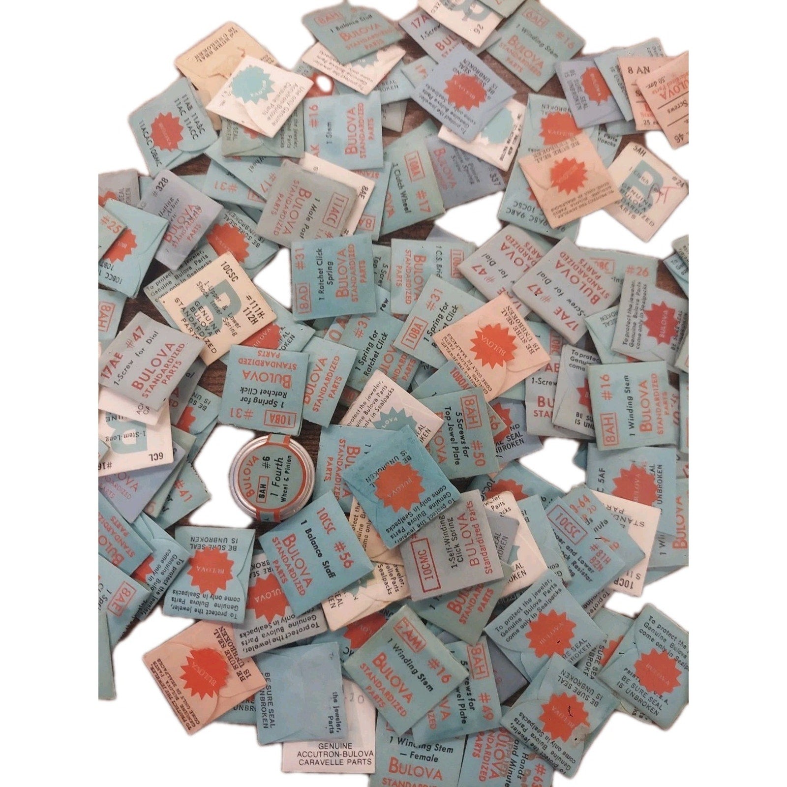 Watchmakers Lot 150 x Assorted Bulova Parts Winding Stems Click Springs & More