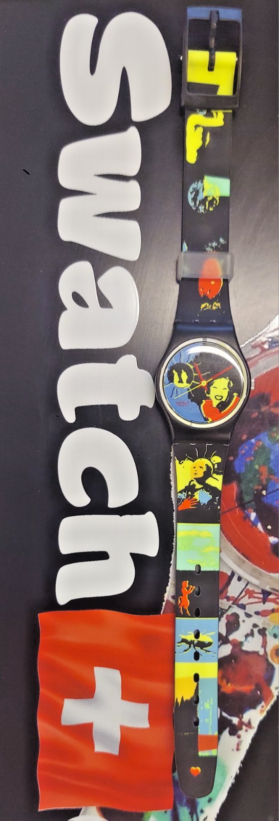 1989 Swatch Watch SUN LADY LB125 With Guard, Battery and Replacement Strap NOS