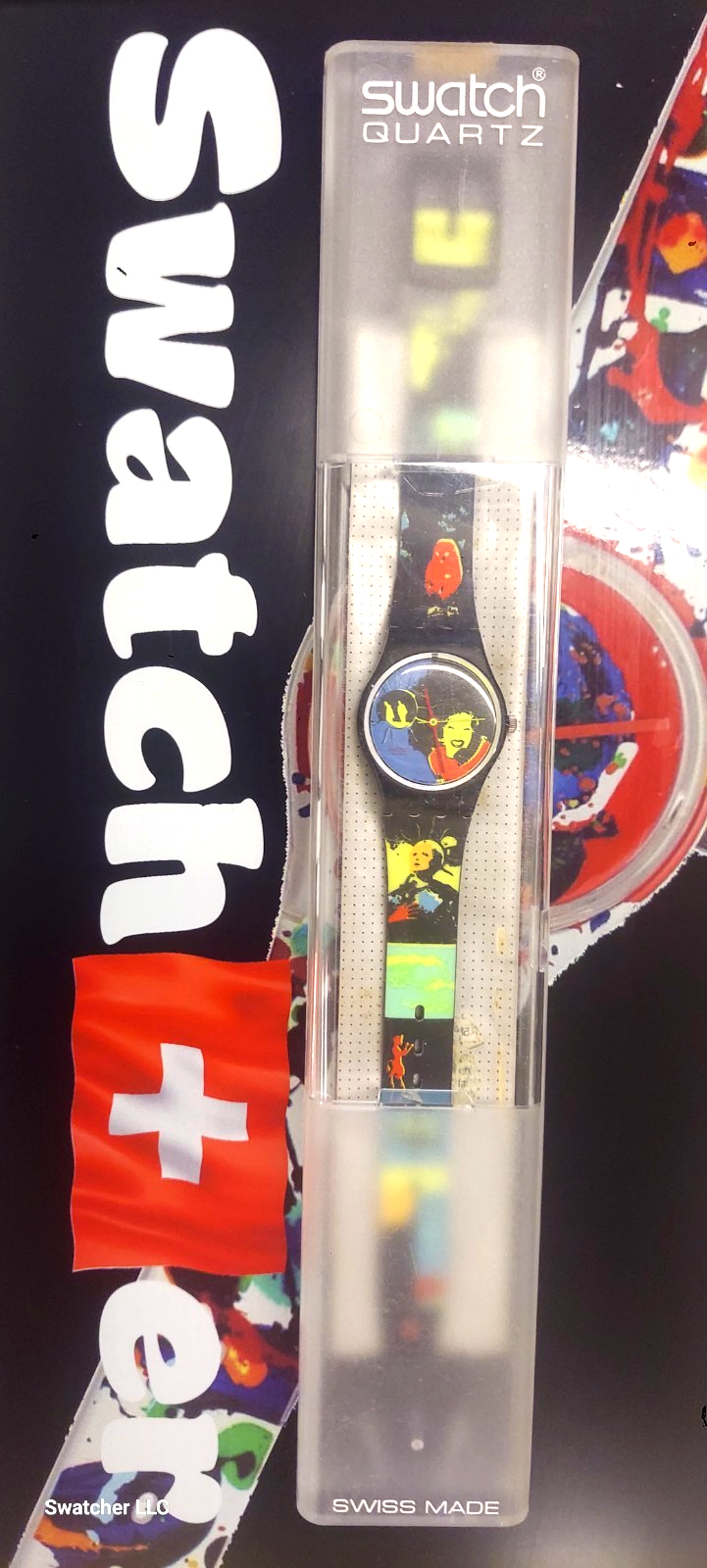 1989 Swatch Watch SUN LADY LB125 With Guard, Battery and Replacement Strap NOS