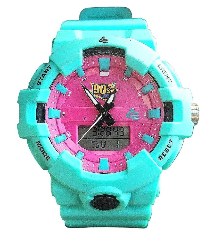 90's Con 52MM Digital Analog Men's Watch By That's 4 Entertainment New Batteries