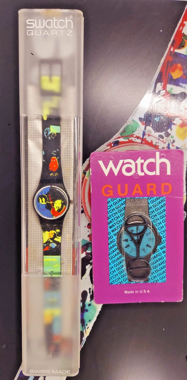 1989 Swatch Watch SUN LADY LB125 With Guard, Battery and Replacement Strap NOS