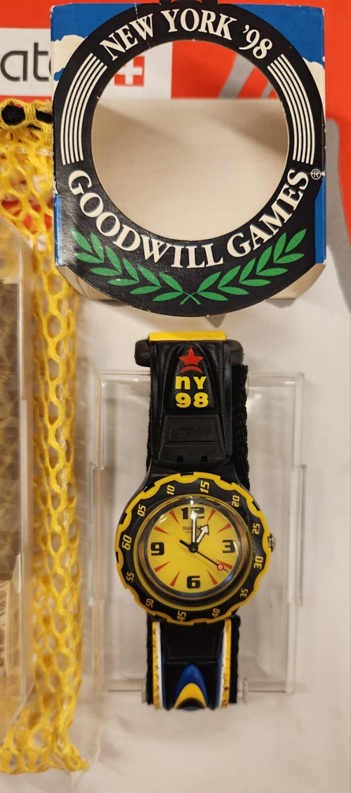 1998 Swatch Scuba 200 Watch GOODWILL GAMES New York SHB101 New Old Stock