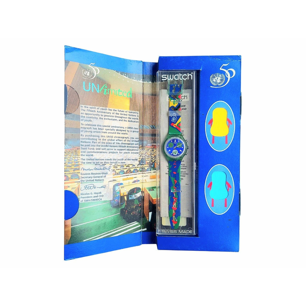 Swatch Chrono Watch UNLIMITED SCZ103 1994 Specials Designed By YaYa NOS