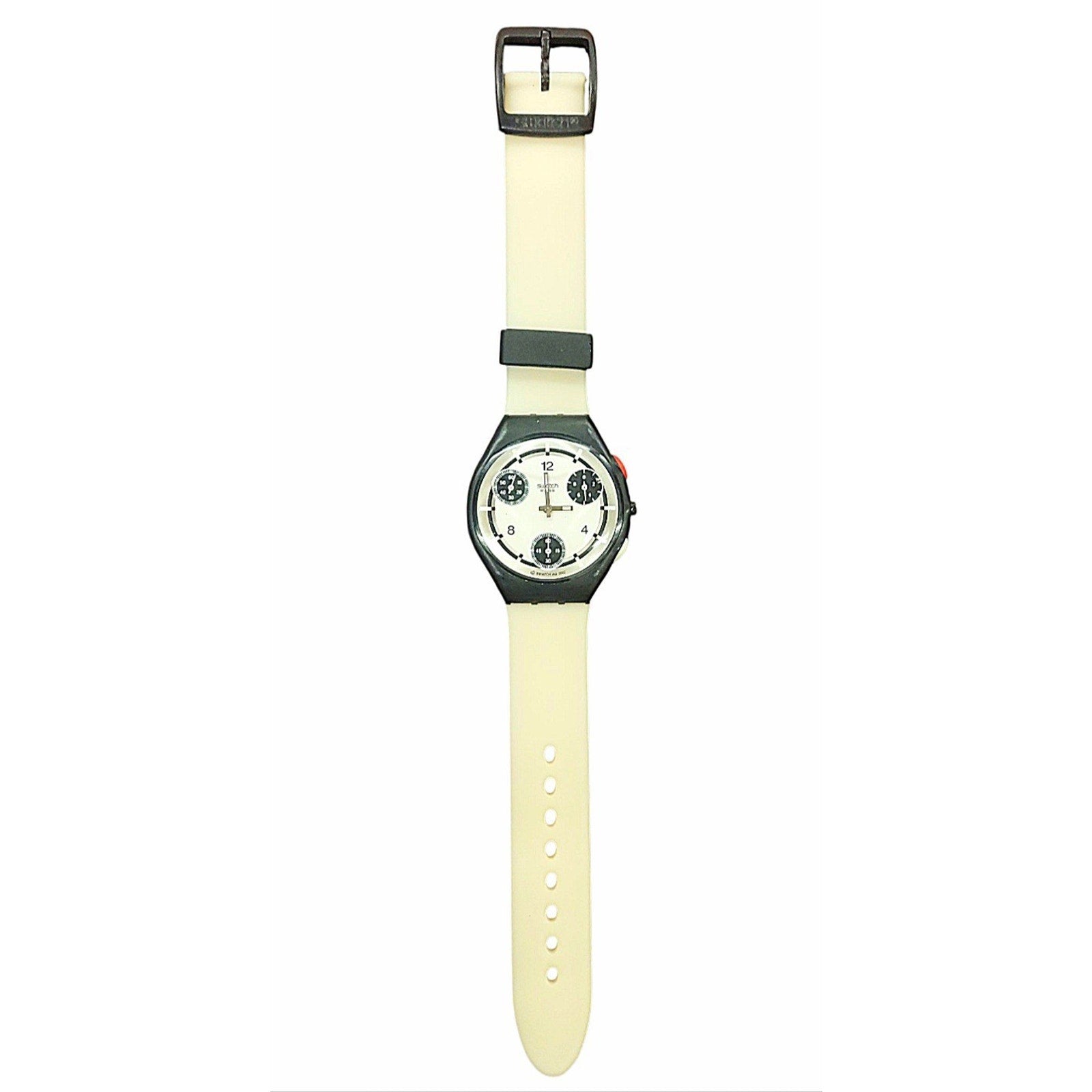 Swatch Watch PANIC BUTTON SUYB108 2004 Skin Chrono Ultra Thin Swiss Made Quartz