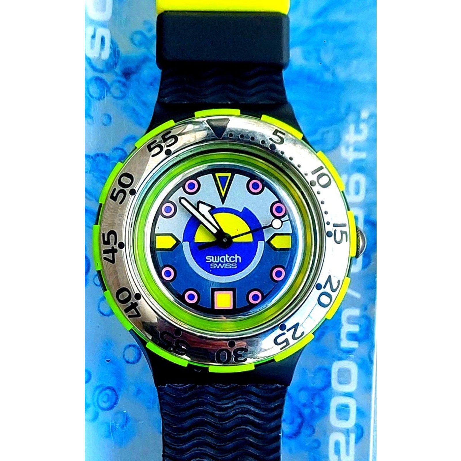 Vintage Swatch Watch BOMBOLA SDB103 1993 Scuba With Case Battery & Paperwork NOS