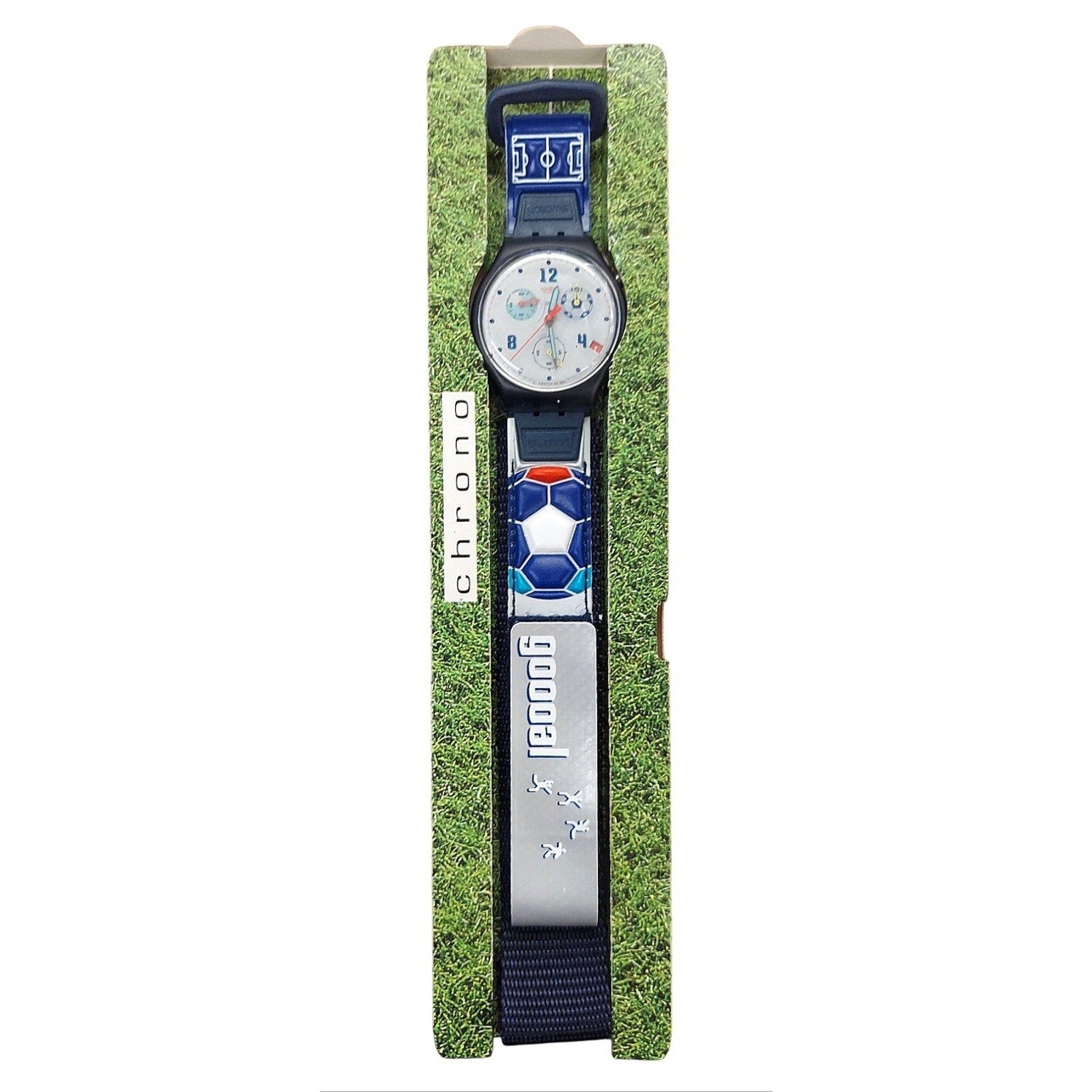 Swatch Chrono Watch GOOOOAL France SCZ401FR 1998 Specials With Case & Paperwork