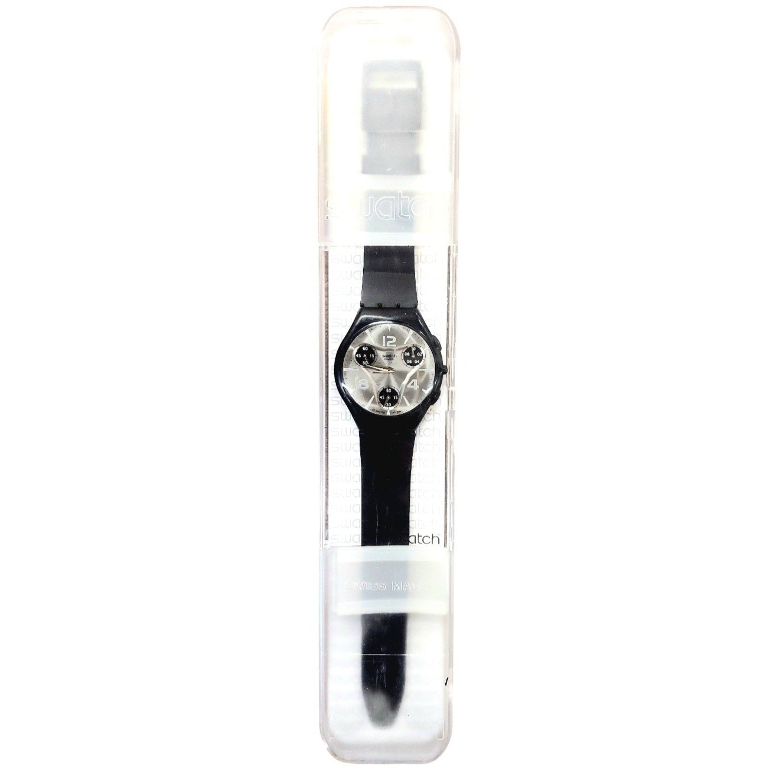 Swatch Watch PURE CHRONO SUYB113 2005 Skin Chrono Rare Ultra Thin Swiss Quartz