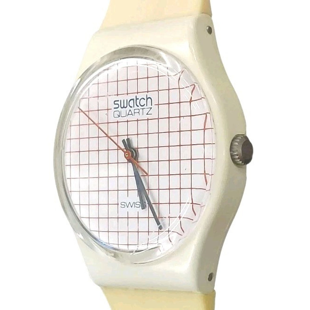 Vinrage Swatch Watch TENNIS GRID GW100 1983 Standard Gents Rare Swiss Quartz