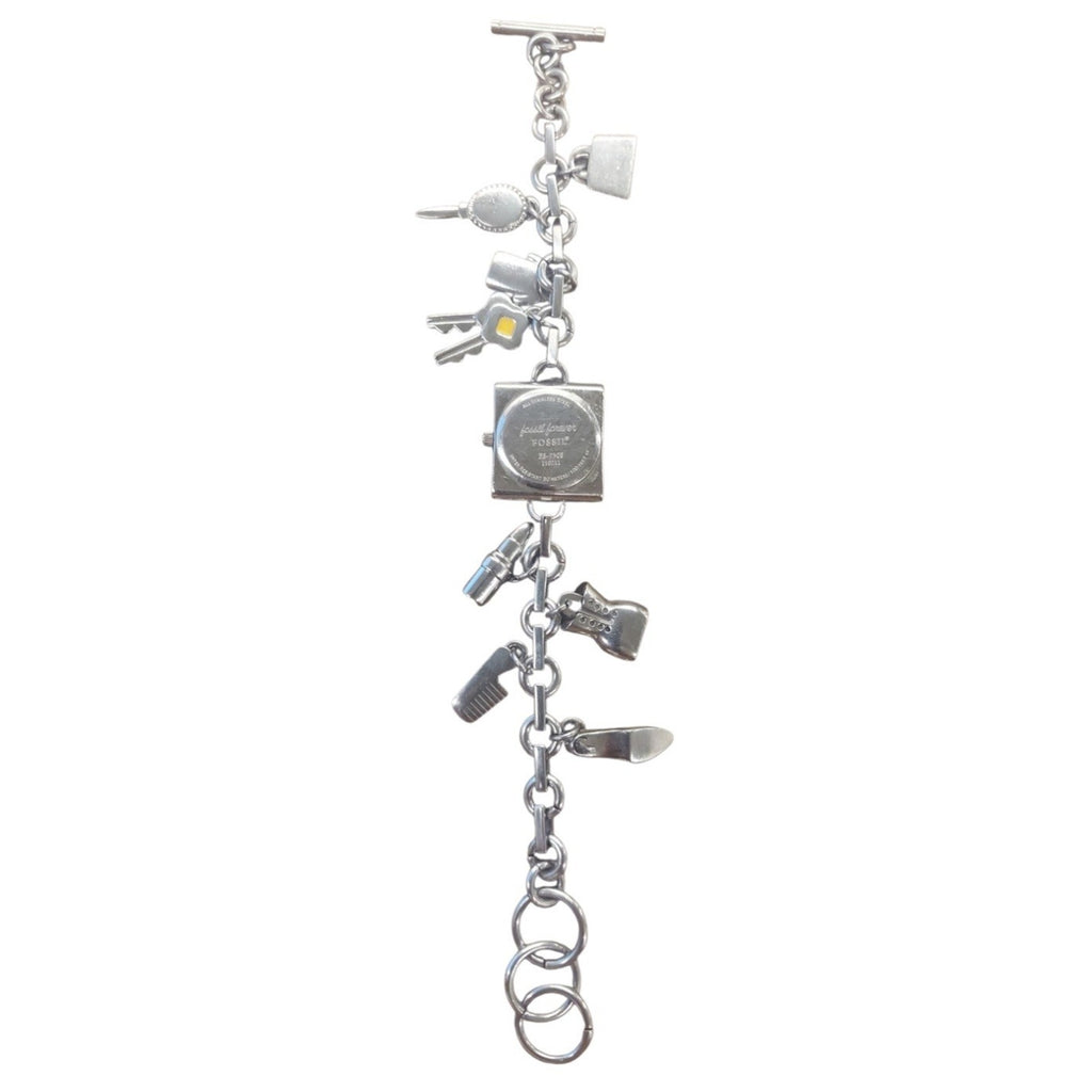 Fossil F2 ES-9508 Stainless Steel Charm Bracelet Women's Watch With Battery