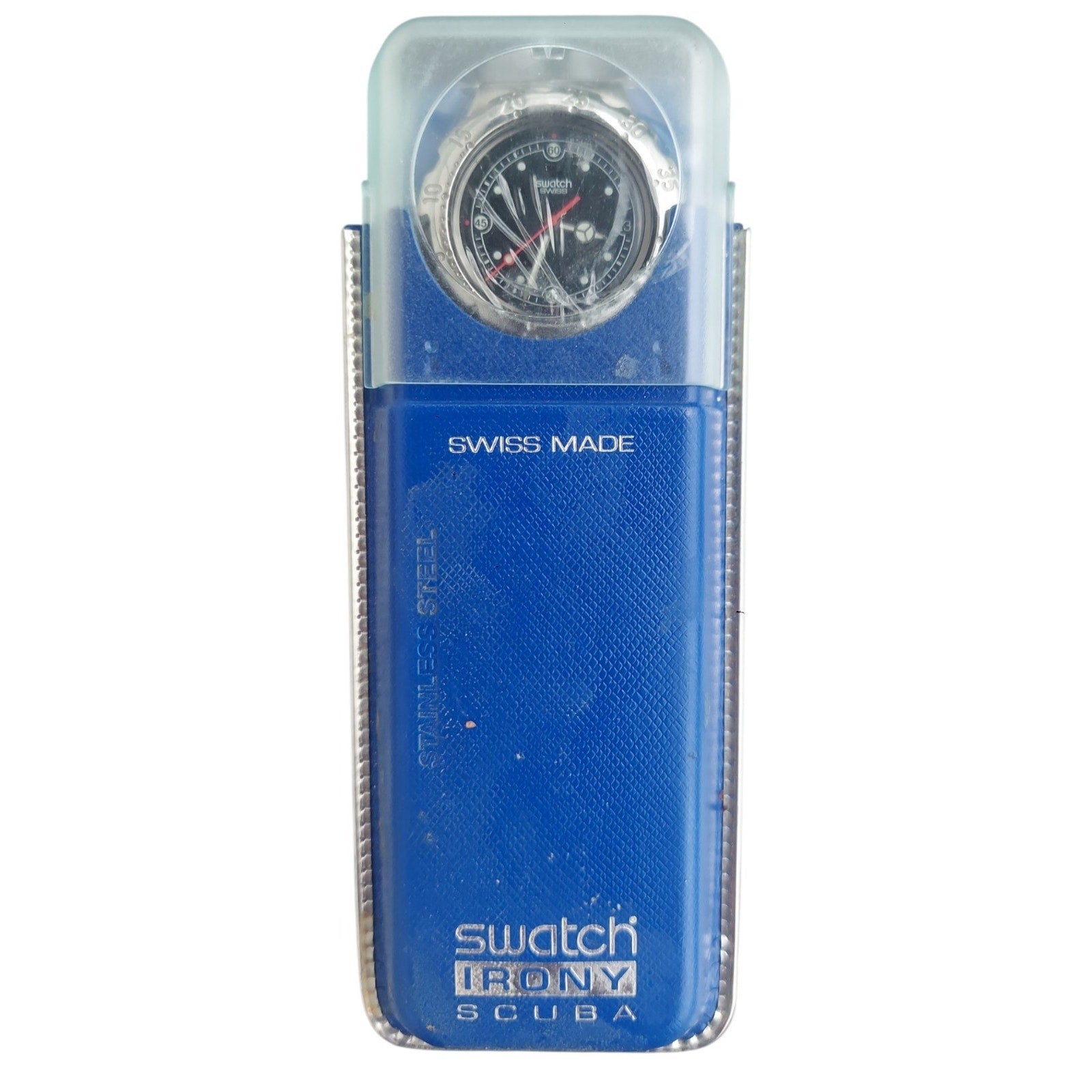 Vintage Swatch Watch LAVA ROCK YDS401 1995 Irony Scuba With Case & Battery