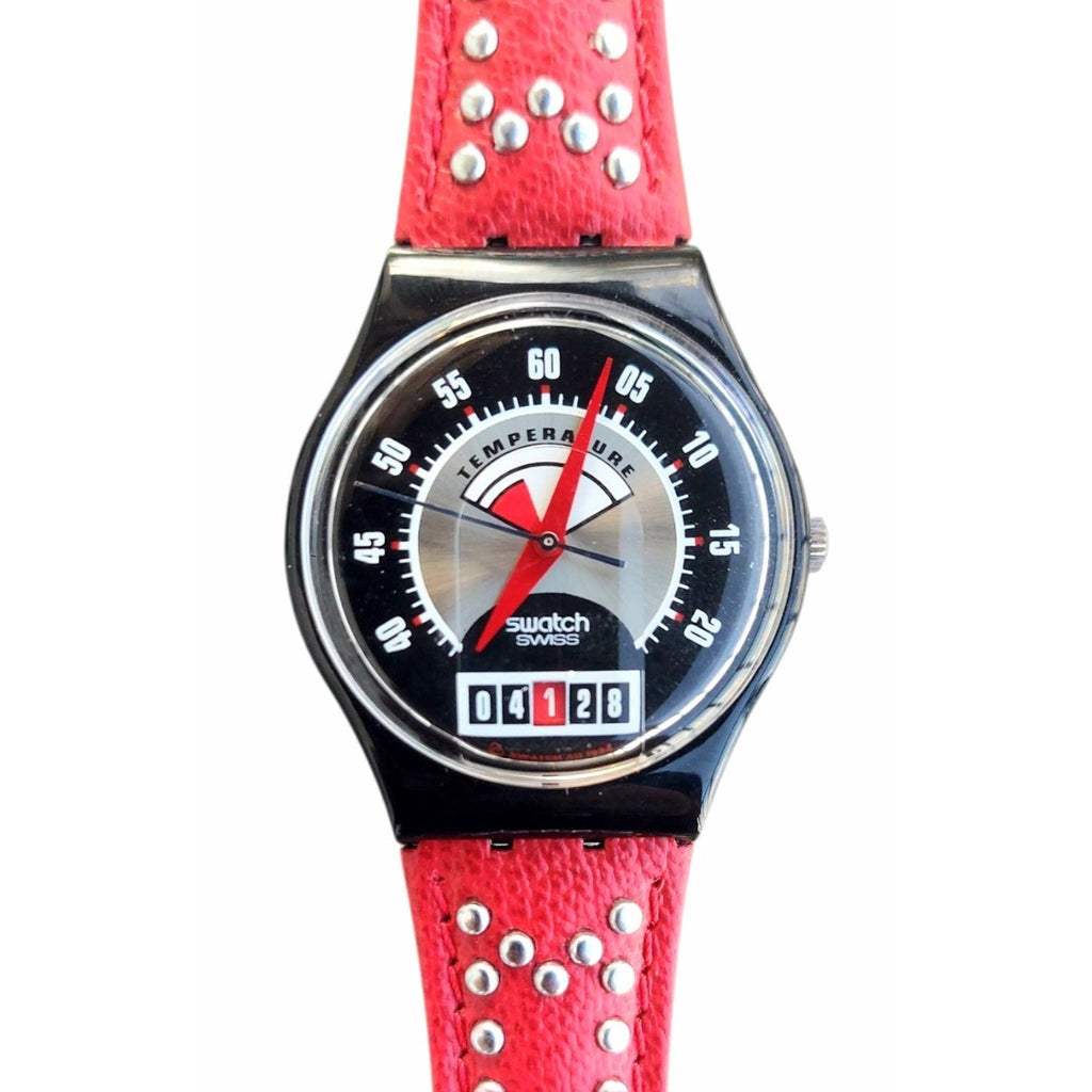 Vintage Swatch Watch RED FLAME GB418 1995 Rare Swiss Made Collectible Quartz Q31