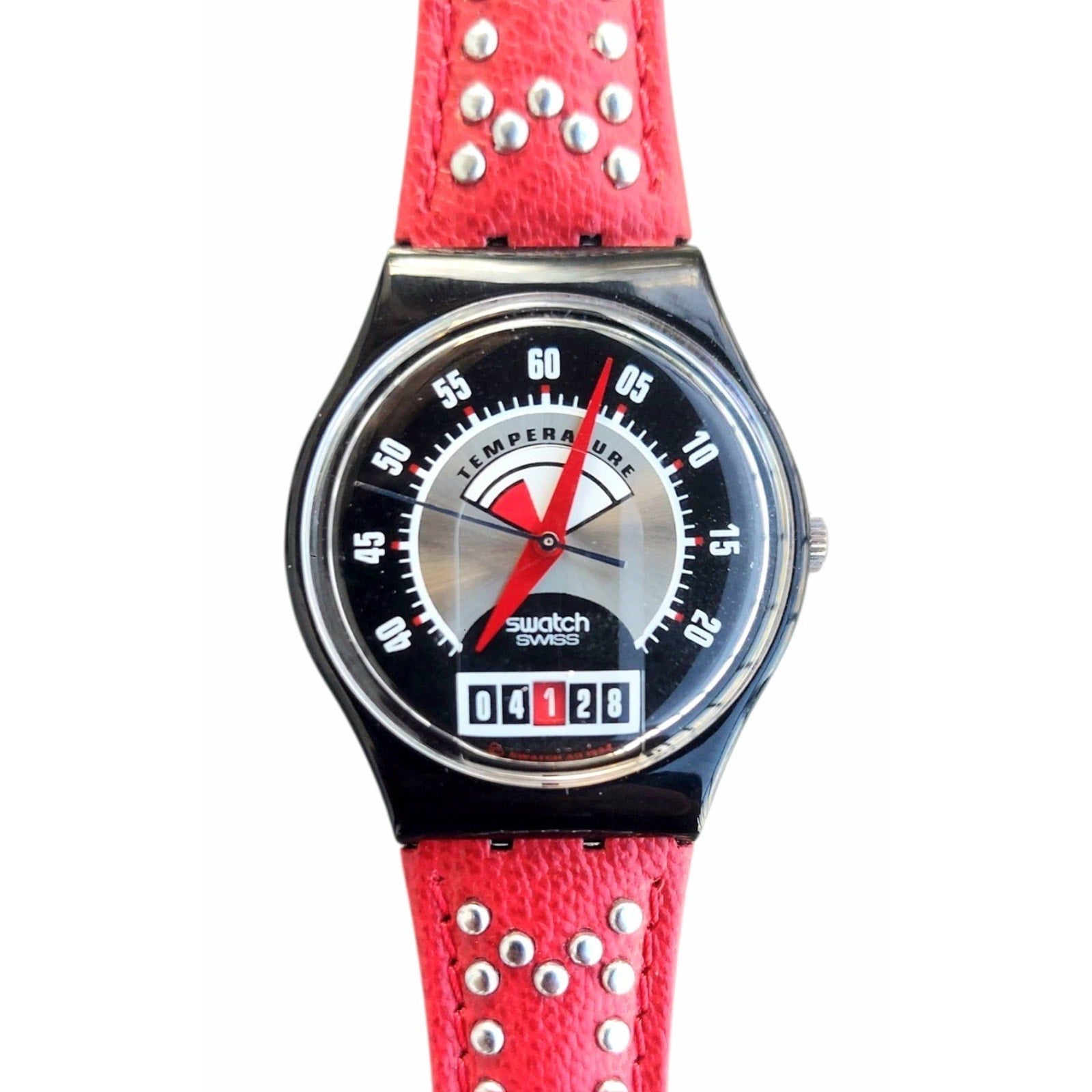 Vintage Swatch Watch RED FLAME GB418 1995 Rare Swiss Made Collectible Quartz Q31