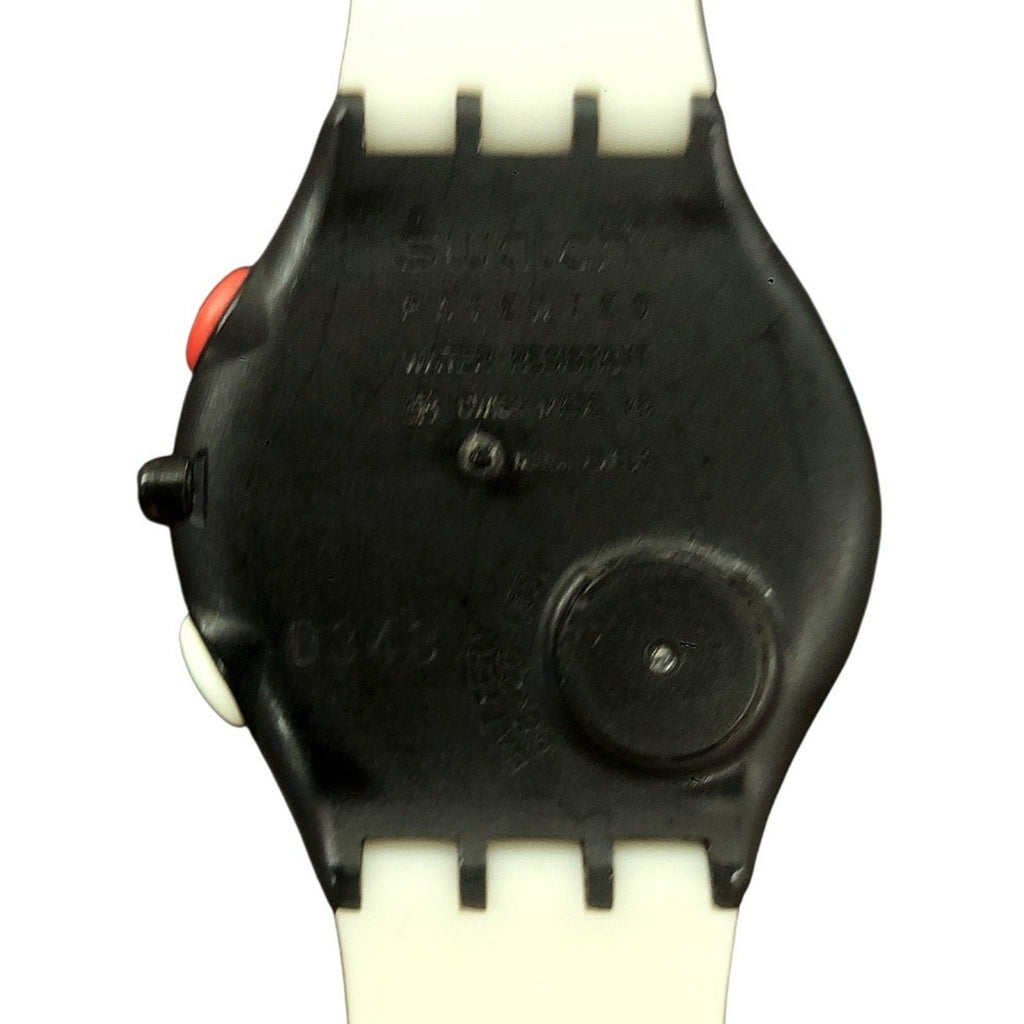 Swatch Watch PANIC BUTTON SUYB108 2004 Skin Chrono Ultra Thin Swiss Made Quartz