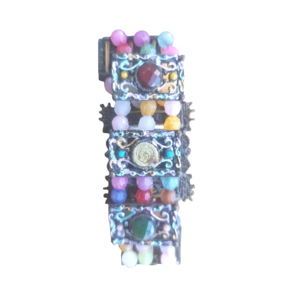 Vintage MIA Ltd artisan boho embellished Women's cuff watch With New Battery