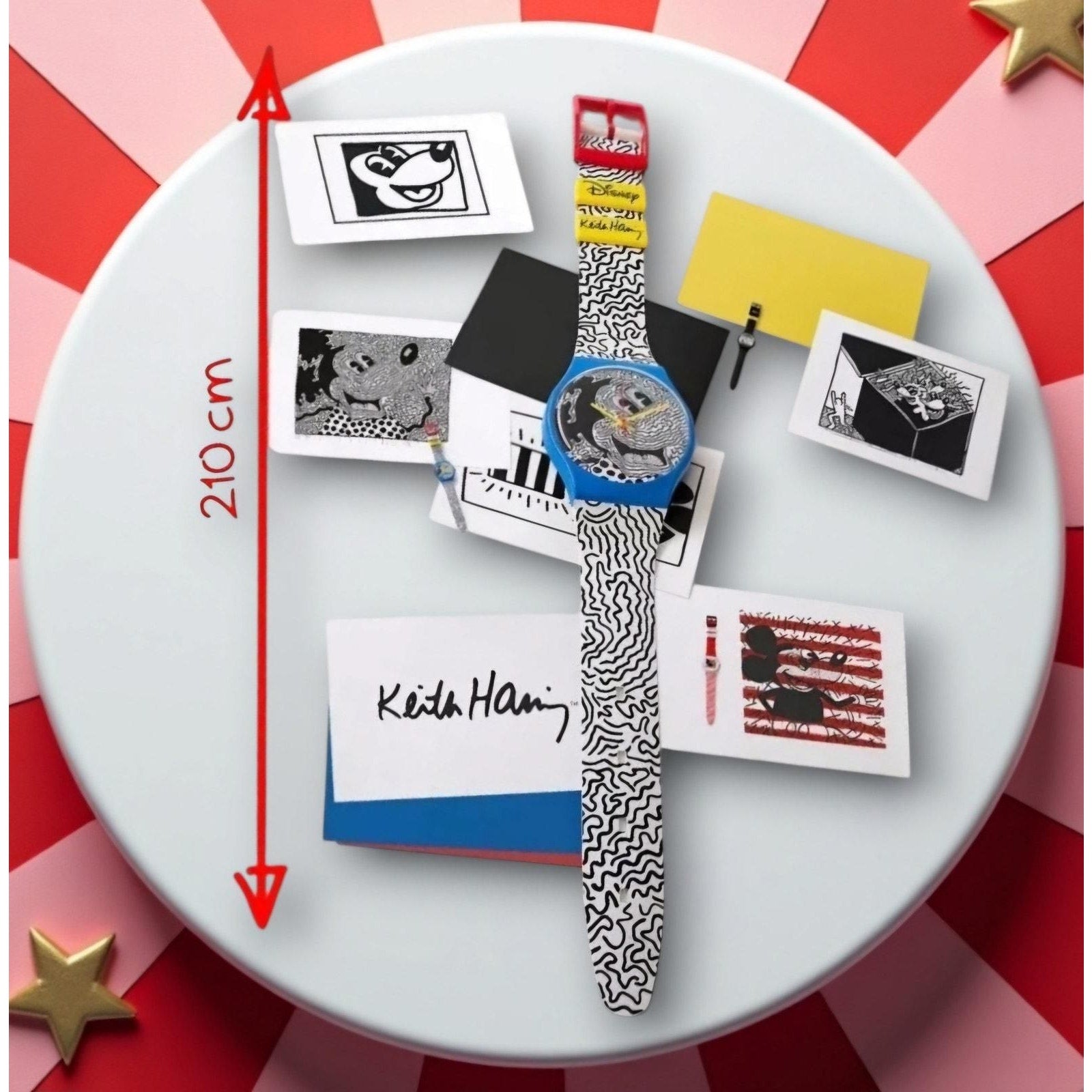 Swatch ECLECTIC MICKEY Maxi Clock MSUOZ336 2021 Specials Design By Keith Haring