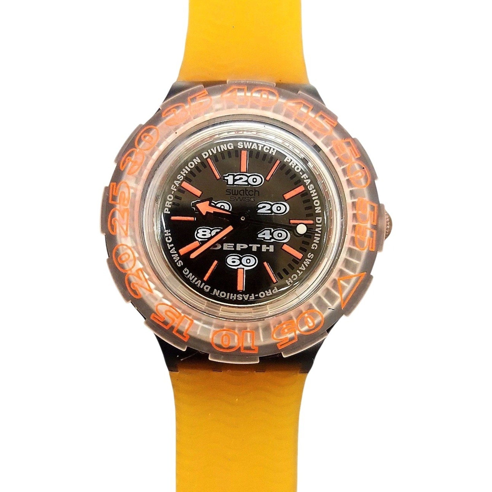 Vintage Swatch Watch MORGAN SDM102 1994 Scuba Rare Luminous Dial Swiss Quartz