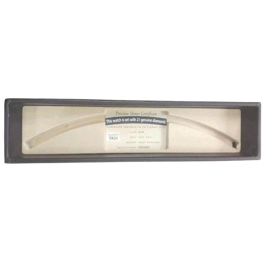 Swatch LA NUIT ETOILEE SFZ101 1998 Numbered Edition Skin Watch W/ Real Diamonds