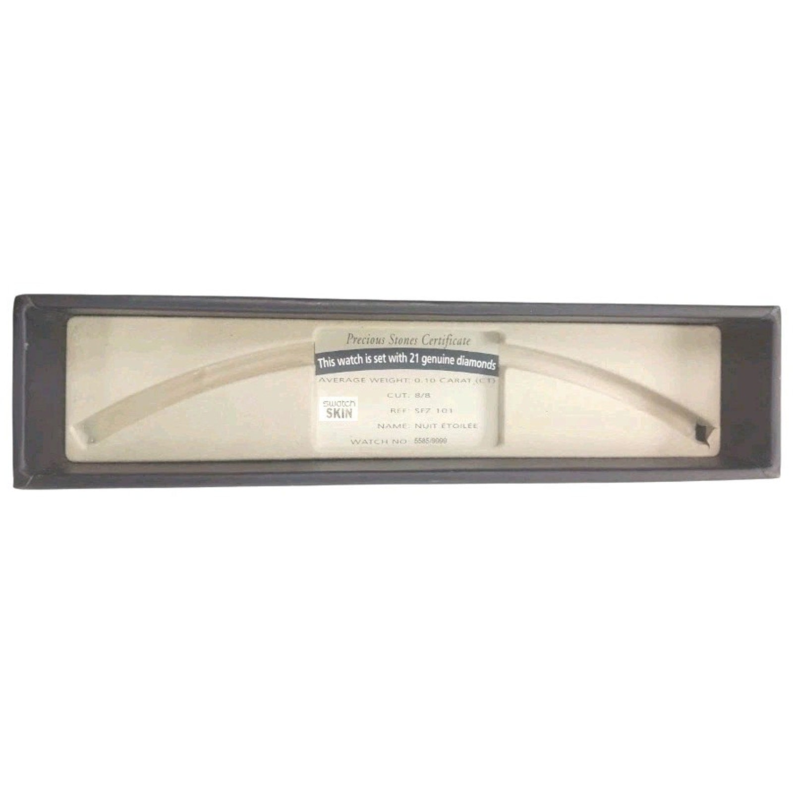 Swatch LA NUIT ETOILEE SFZ101 1998 Numbered Edition Skin Watch W/ Real Diamonds