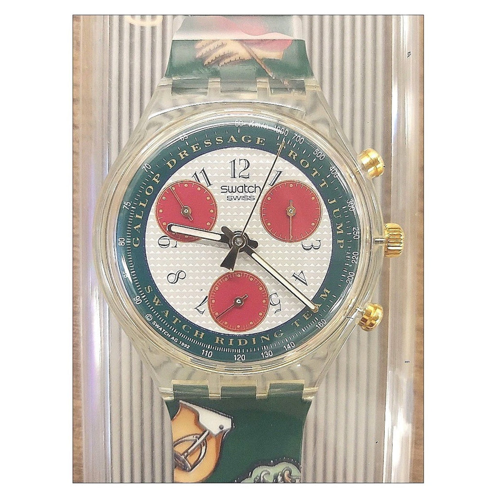 Vintage Swatch Watch RIDING STAR SCK102 1993 Swiss Made Quartz Chronograph SAS13