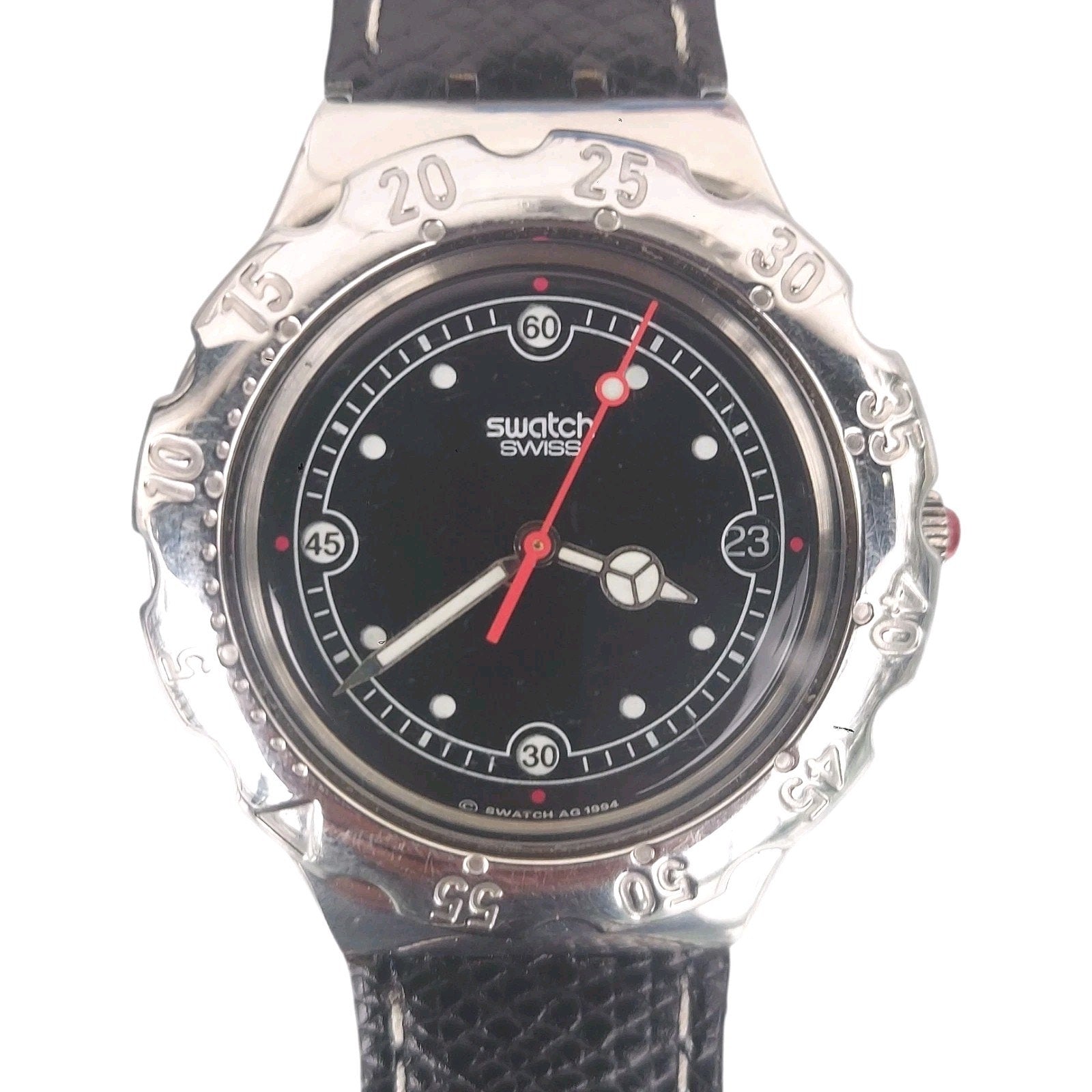 Vintage Swatch Watch LAVA ROCK YDS401 1995 Irony Scuba With Case & Battery