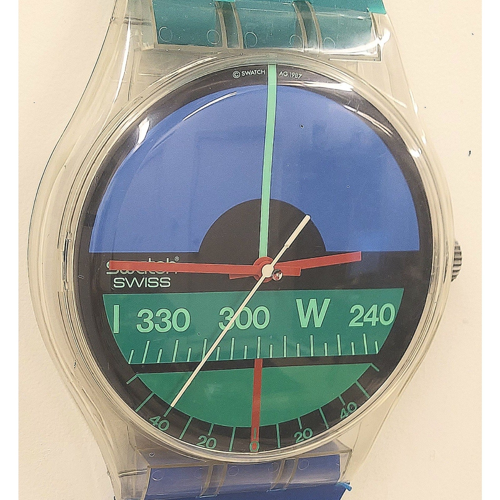 Vintage Swatch Clock NAUTILUS Maxi MGK102 1987 Rare Swiss Made Quartz