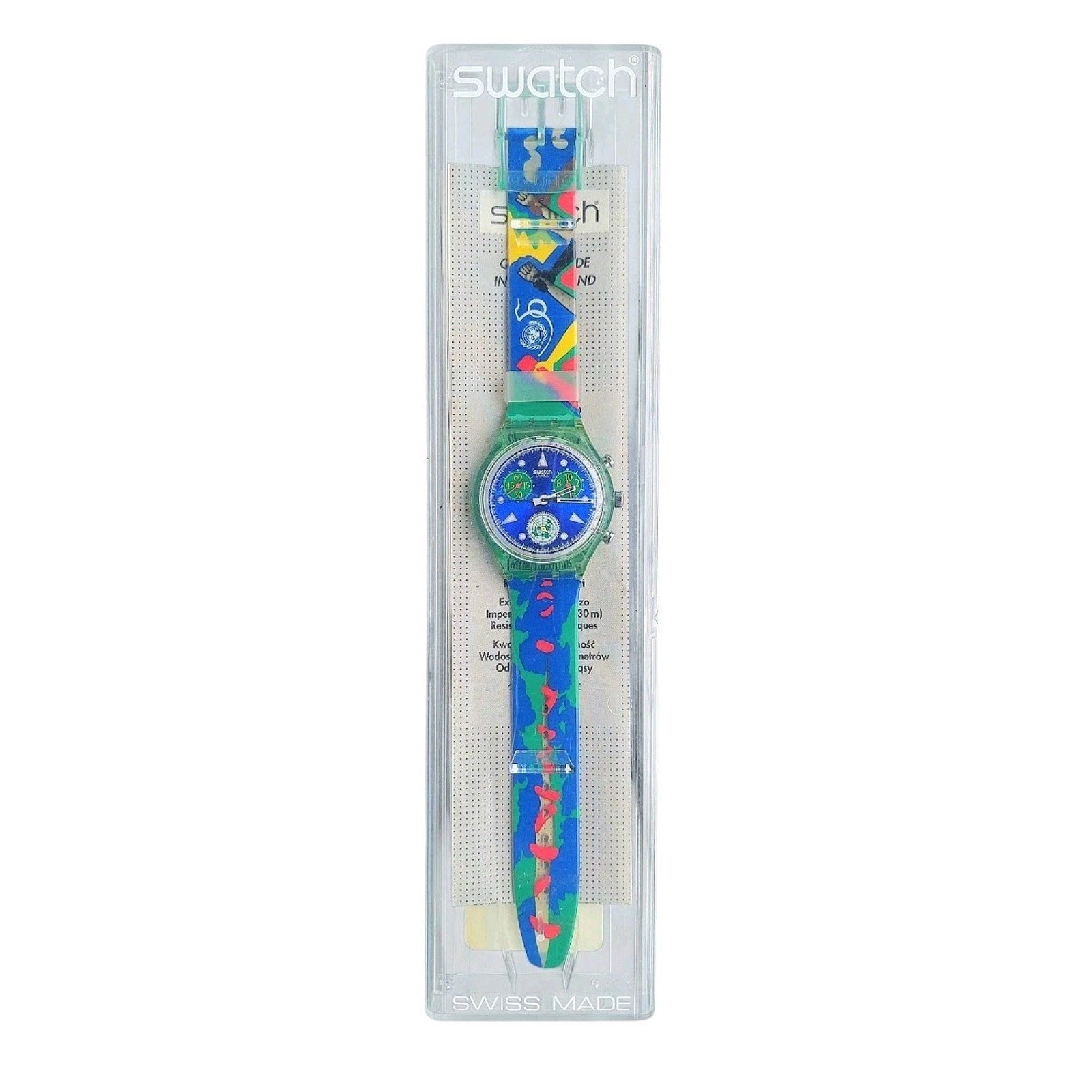 Swatch Chrono Watch UNLIMITED SCZ103 1994 Specials Designed By YaYa NOS