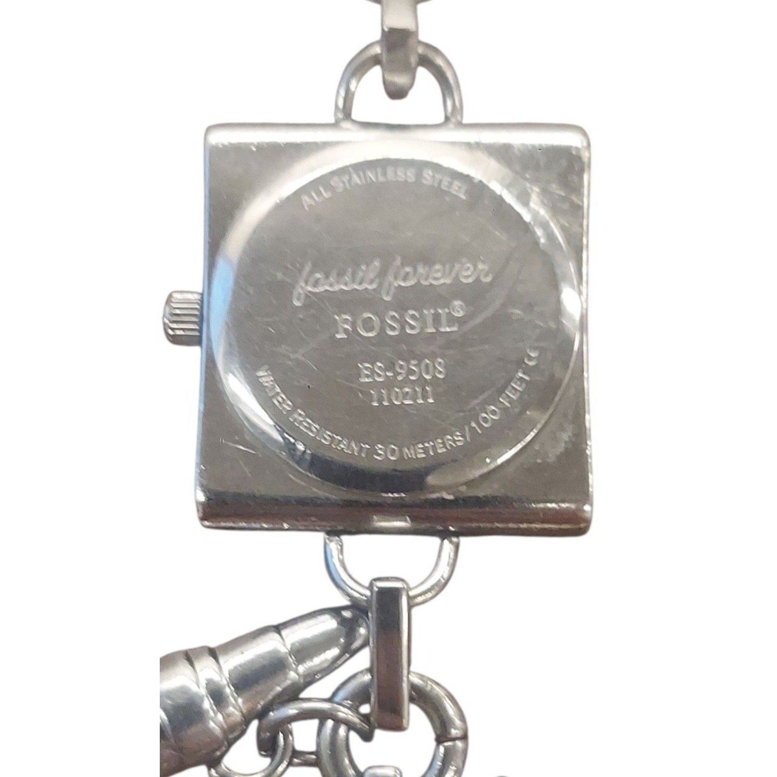 Fossil F2 ES-9508 Stainless Steel Charm Bracelet Women's Watch With Battery