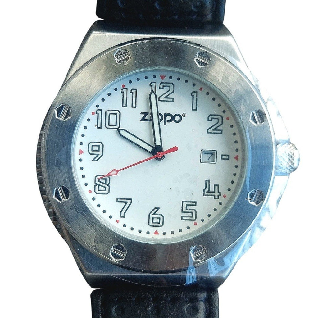 Zippo Casual Bolted Watch Model 45008 Men's 46mm Quartz Leather Band & Battery