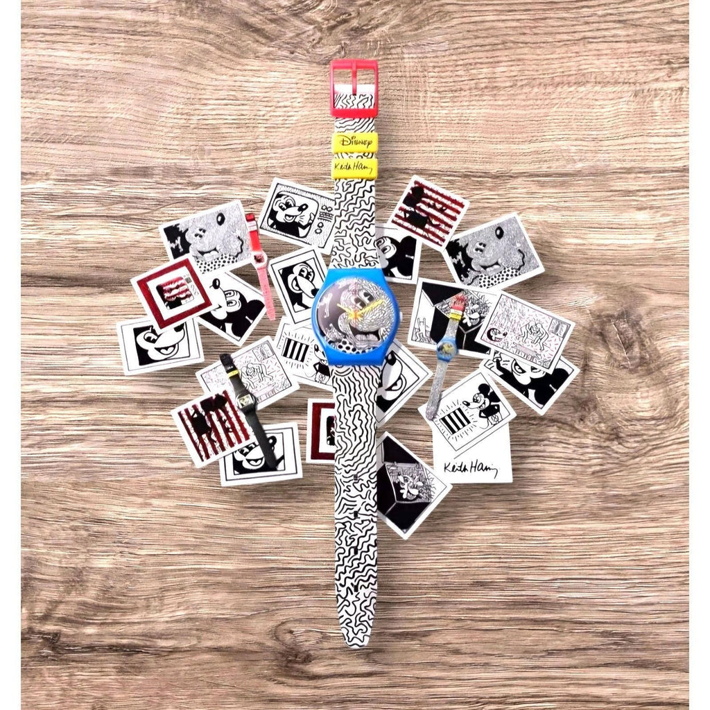 Swatch ECLECTIC MICKEY Maxi Clock MSUOZ336 2021 Specials Design By Keith Haring