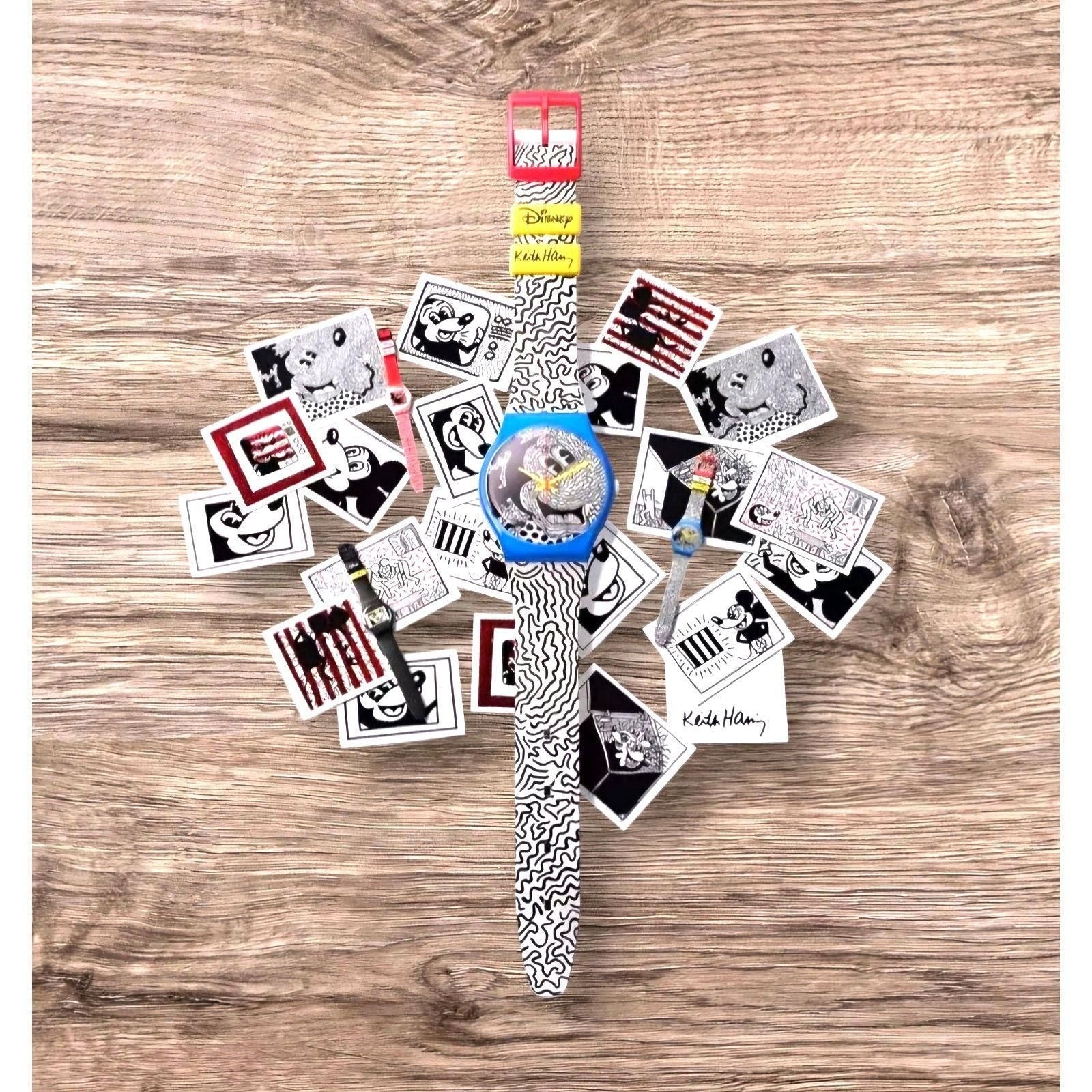 Swatch ECLECTIC MICKEY Maxi Clock MSUOZ336 2021 Specials Design By Keith Haring