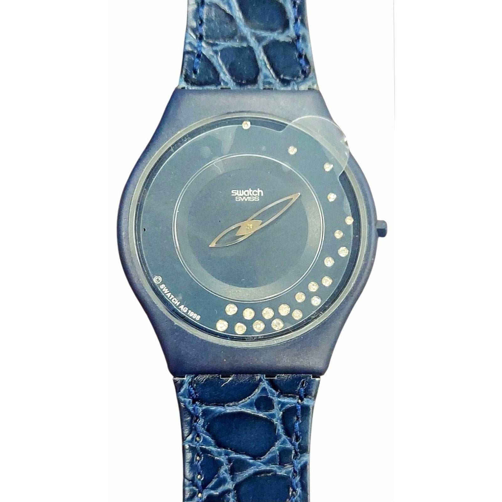 Swatch LA NUIT ETOILEE SFZ101 1998 Numbered Edition Skin Watch W/ Real Diamonds