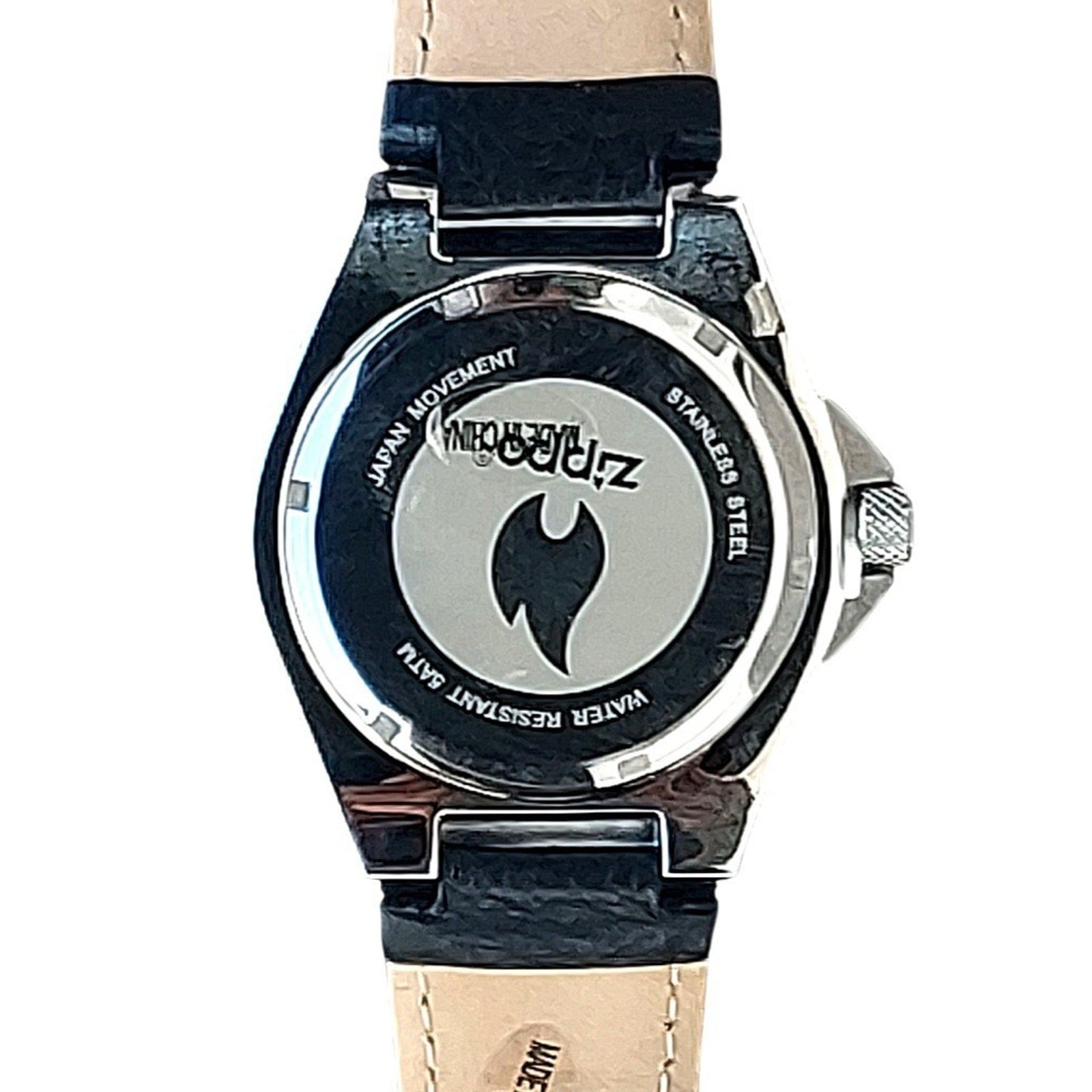 Zippo Casual Bolted Watch Model 45008 Men's 46mm Quartz Leather Band & Battery