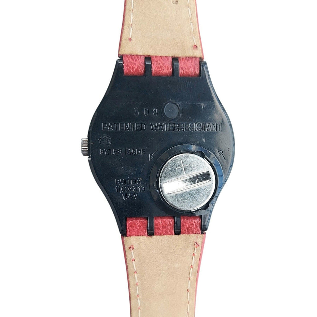 Vintage Swatch Watch RED FLAME GB418 1995 Rare Swiss Made Collectible Quartz Q31