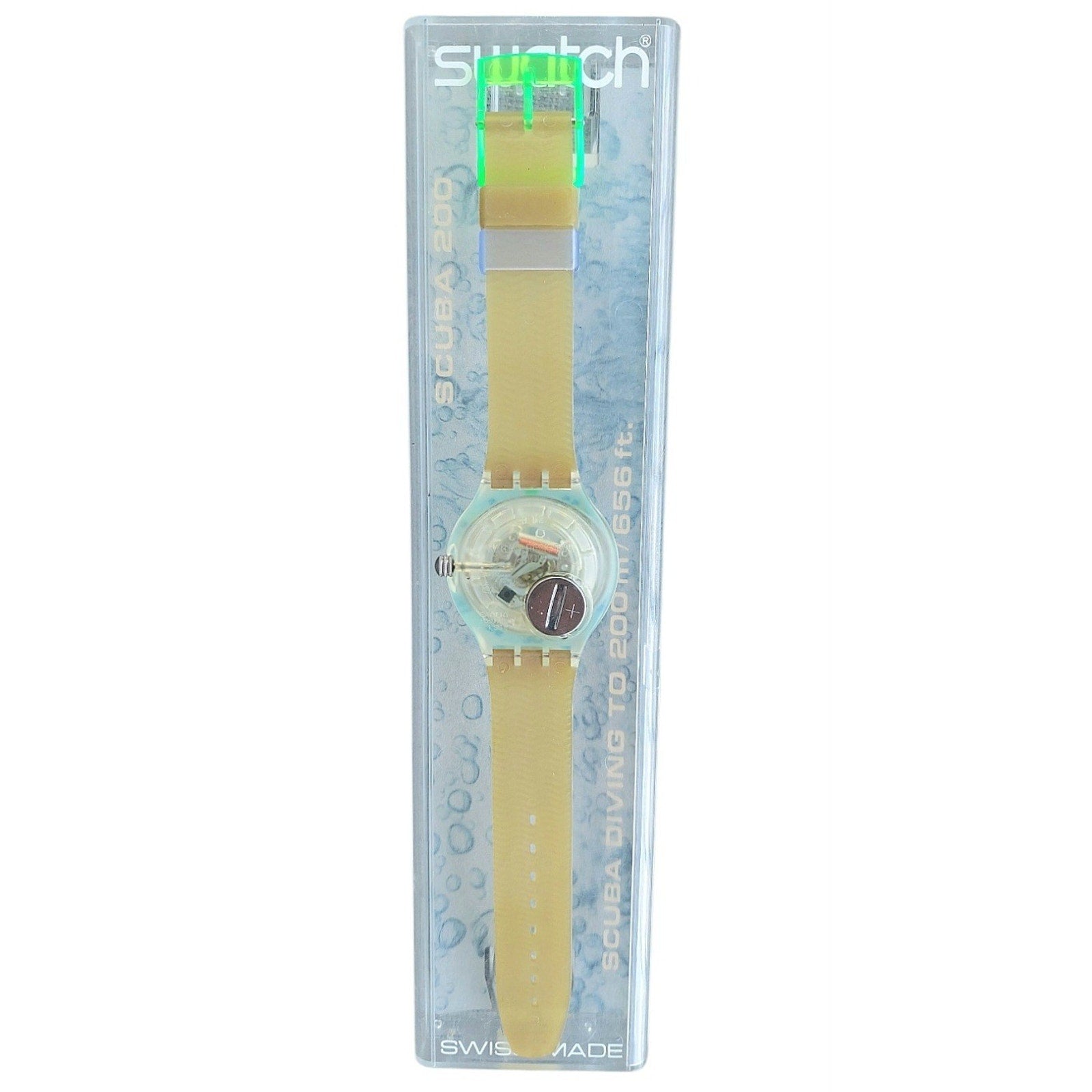 Swatch Watch BLUE ICE SDK107 1993 Scuba Divers Rare Skeleton Dial Swiss Quartz