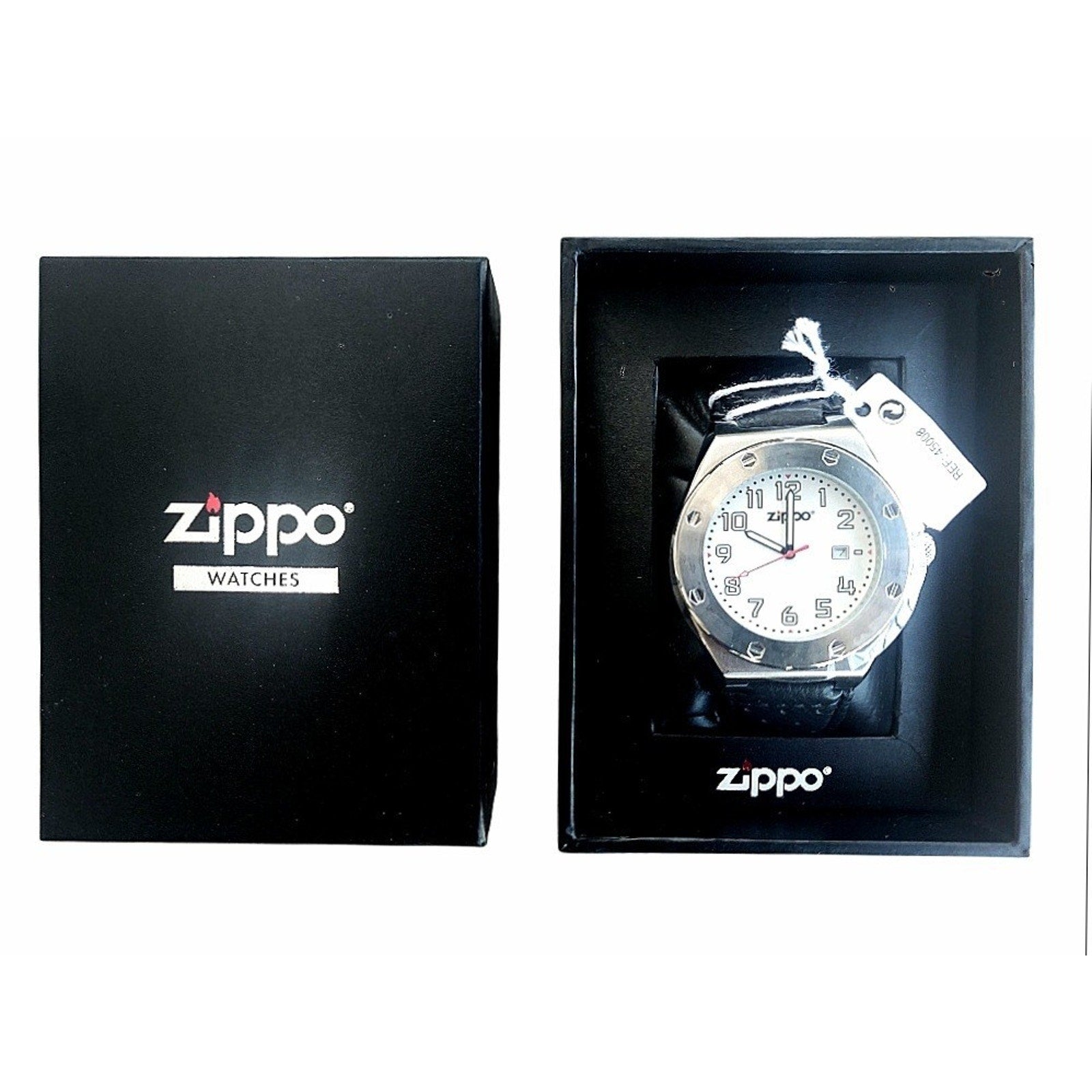Zippo Casual Bolted Watch Model 45008 Men's 46mm Quartz Leather Band & Battery