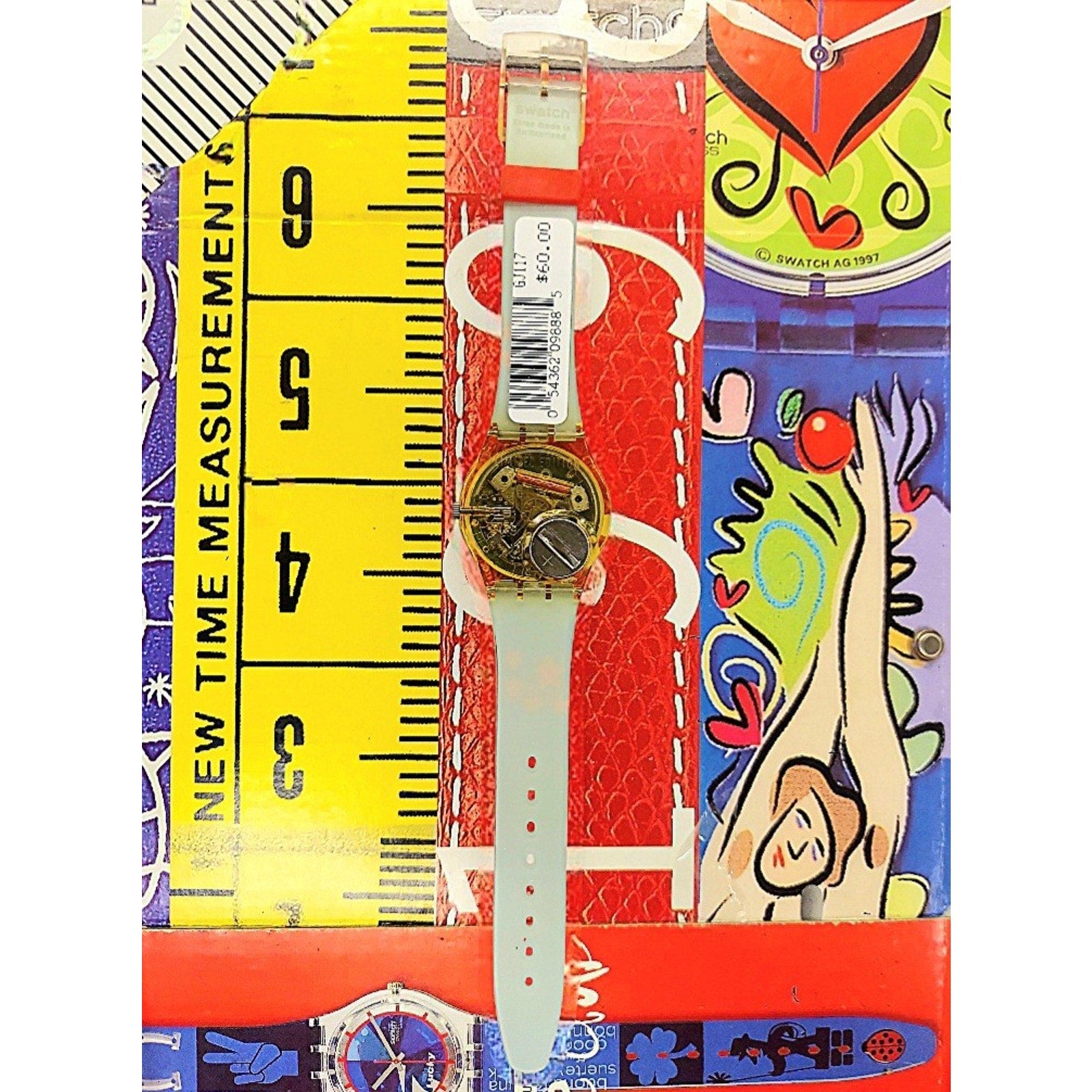 Vintage Swatch Artist Watch WILD LAUGH GJ117 Designed by Yue Min Jun New In Case