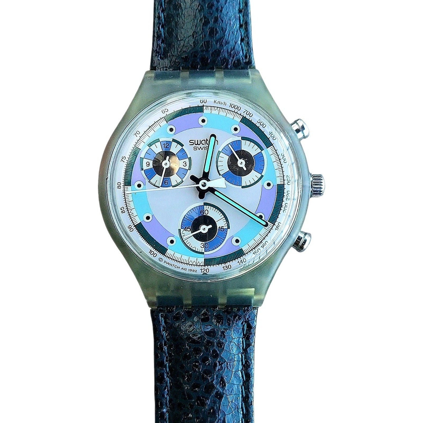 Swatch Watch GREENTIC SCV100 1992 Chrono Rare Swiss Made New Old Stock