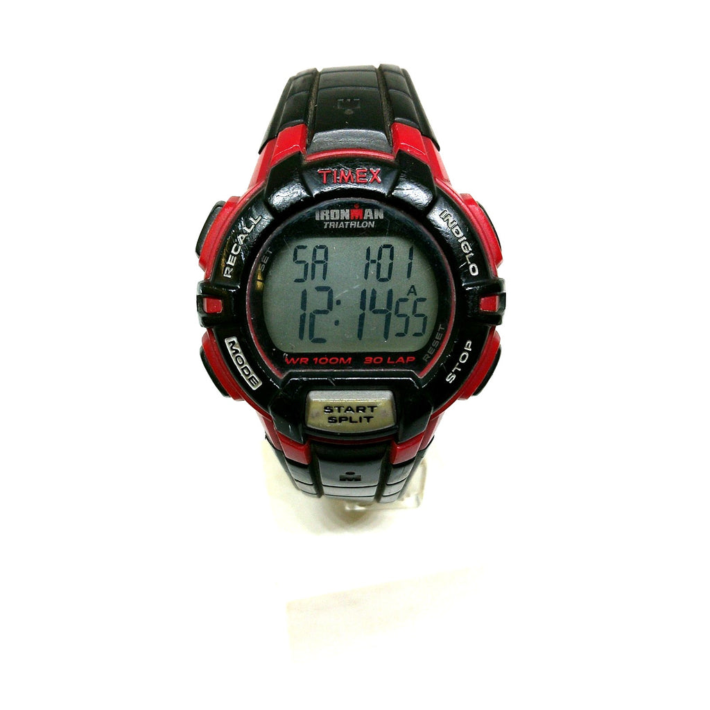 Rare Timex digital watch Ironman Triathlon TK792 30-lap memory chrono Red/Black