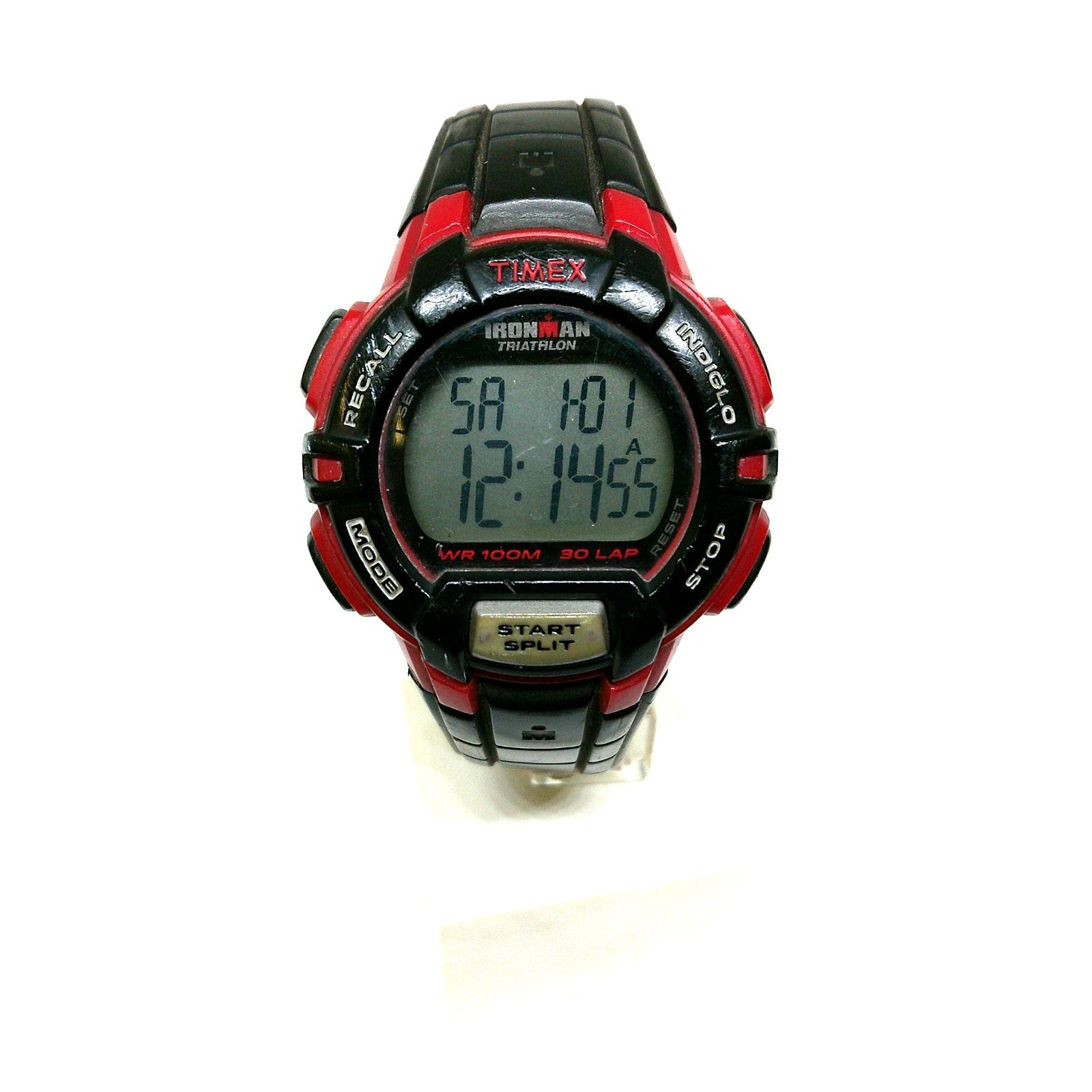 Rare Timex digital watch Ironman Triathlon TK792 30-lap memory chrono Red/Black